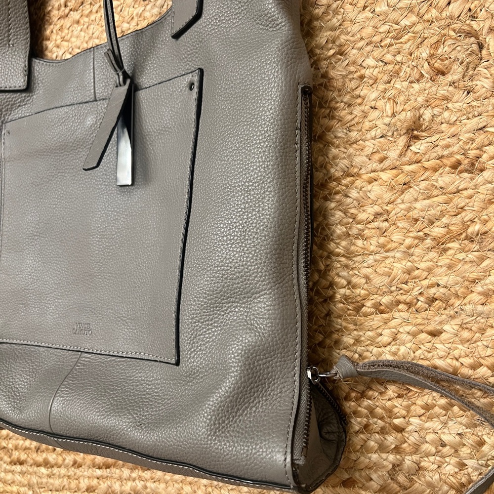 Vince Camuto Gray Leather Tote - Picture 3 of 6